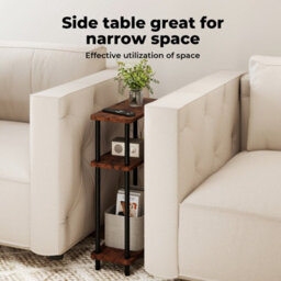 Levede Slim Side Table 3 Tier Narrow Sofa End Table Bedside Storage Stand - thumbnail 5