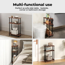 Levede Slim Side Table 3 Tier Narrow Sofa End Table Bedside Storage Stand - thumbnail 6