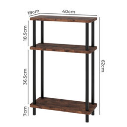 Levede Slim Side Table 3 Tier Narrow Sofa End Table Bedside Storage Stand - thumbnail 4
