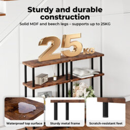 Levede Slim Side Table 3 Tier Narrow Sofa End Table Bedside Storage Stand - thumbnail 7