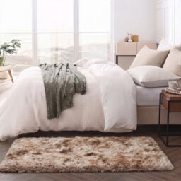 Oxford Homeware Shaggy Rug Anti-Slip Washable Soft Fluffy Living Room And Bedroom Rug (Mottled Beige, 50X80Cm) - thumbnail 6