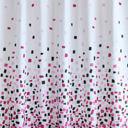 Neel Blue Mosaic Black Polyester Shower Curtain, Water-Resistant Bathroom Curtain With 12 Hooks - 180X200Cm - thumbnail 2