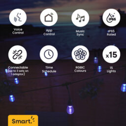 Valuelights Outdoor Rgbic Smart Festoon Lights, Ip65 Waterproof String Lights, With App Control And Music Sync - thumbnail 4