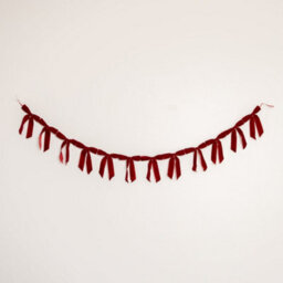 Melody Maison Dark Red Velvet Bow Christmas Garland Bunting - 200Cm - thumbnail 4