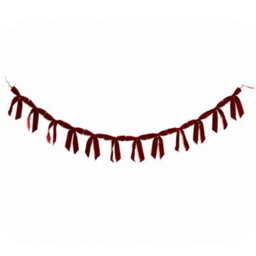 Melody Maison Dark Red Velvet Bow Christmas Garland Bunting - 200Cm - thumbnail 5