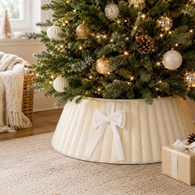 Amorly 40Cm Christmas Tree Collar, Plush Tree Collar Tree Stand Cover Xmas Tree Ring Stand Tree Basket Skirt For Winter Home Decorations - image 1