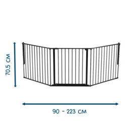 Babydan Olaf X Wide Wall Mounted Safety Gate 90 - 223Cm Room Divider, Fire Guard & Play Pen Black - thumbnail 2