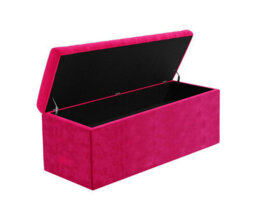 180Cm Large Plain Safar Storage Ottoman Box, Claret Red Plush Velvet Upholstered Deep Storage Ottoman End Of Bed Bench - thumbnail 5