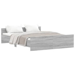 Berkfield Bed Frame With Headboard And Footboard Grey Sonoma 160X200 Cm - thumbnail 2