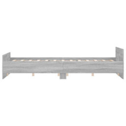 Berkfield Bed Frame With Headboard And Footboard Grey Sonoma 160X200 Cm - thumbnail 5