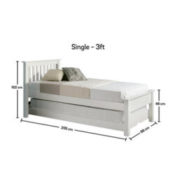 Atlantis White Wooden Guest Bed Including Underbed - thumbnail 5