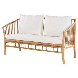 Beliani Garden Lounge Set With Table 4 Seater Maggiore Bamboo Light Brown - thumbnail 5