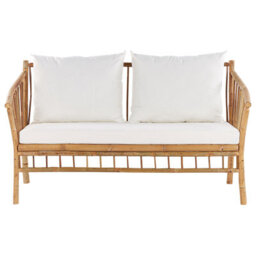 Beliani Garden Lounge Set With Table 4 Seater Maggiore Bamboo Light Brown - thumbnail 4