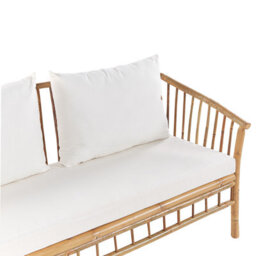 Beliani Garden Lounge Set With Table 4 Seater Maggiore Bamboo Light Brown - thumbnail 7