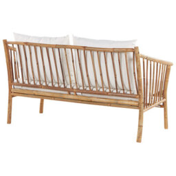 Beliani Garden Lounge Set With Table 4 Seater Maggiore Bamboo Light Brown - thumbnail 6