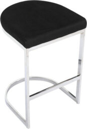 Lamboro Trevi Velvet Kitchen Bar Stools, Chrome Cantilever Frame, Breakfast & Home Bar Stool - Black - thumbnail 6
