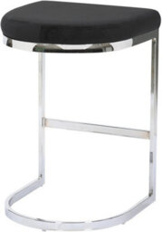 Lamboro Trevi Velvet Kitchen Bar Stools, Chrome Cantilever Frame, Breakfast & Home Bar Stool - Black - thumbnail 4