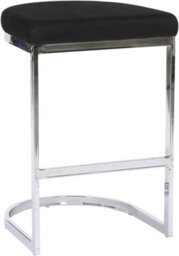 Lamboro Trevi Velvet Kitchen Bar Stools, Chrome Cantilever Frame, Breakfast & Home Bar Stool - Black - thumbnail 1