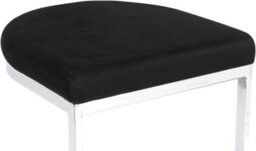 Lamboro Trevi Velvet Kitchen Bar Stools, Chrome Cantilever Frame, Breakfast & Home Bar Stool - Black - thumbnail 7