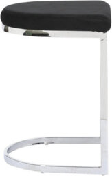 Lamboro Trevi Velvet Kitchen Bar Stools, Chrome Cantilever Frame, Breakfast & Home Bar Stool - Black - thumbnail 3