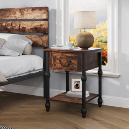 Small End Table With Drawer Storage Open Shelf Nightstand Sofa Beside Table 1Pcs - thumbnail 4