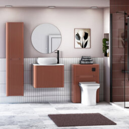 Royal Bathrooms Avenza 600mm Terracotta Clay Wall Hung Bathroom Countertop Vanity Unit 1 Drawer With Milan Basin - thumbnail 4