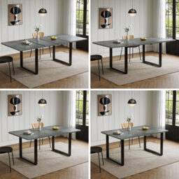 Matteo Extendable Dining Table - Grey Mdf - 140-220Cm - thumbnail 1