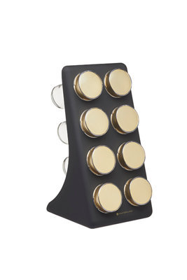 Masterclass Eight Jar Spice Rack With Matt Black And Brass Finish - image 1