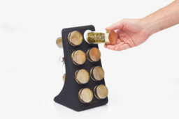 Masterclass Eight Jar Spice Rack With Matt Black And Brass Finish - thumbnail 3