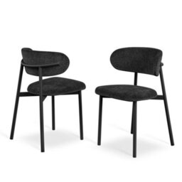 More4Homes Juno White Marble Ceramic Dining Table & 8 Myla Linen Black Chairs - thumbnail 7