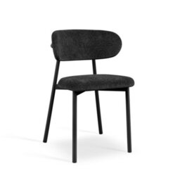 More4Homes Juno White Marble Ceramic Dining Table & 8 Myla Linen Black Chairs - thumbnail 6