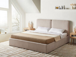 Beliani Ottoman Bed Fabric Arbois 180 X 200 Cm (Eu Super King) Beige - thumbnail 2