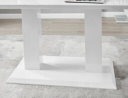 Furniturebox Imperia White High Gloss 6 Seater Dining Table With Structural 2 Plinth Column Legs 6 Grey Stitched Faux Leather Isco Chairs - thumbnail 6