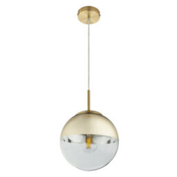 Luminosa Lighting Luminosa Varus 20Cm Globe Pendant Ceiling Light Gold Colors Transparent Glass Shade 1X E27 - thumbnail 2