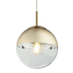 Luminosa Lighting Luminosa Varus 20Cm Globe Pendant Ceiling Light Gold Colors Transparent Glass Shade 1X E27 - thumbnail 3