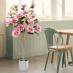 Costway 130Cm Artificial Magnolia Tree Faux Wedding Flower Plant-Pink - thumbnail 9