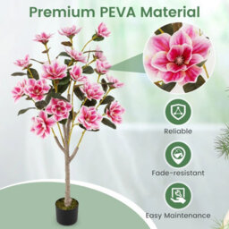 Costway 130Cm Artificial Magnolia Tree Faux Wedding Flower Plant-Pink - thumbnail 7