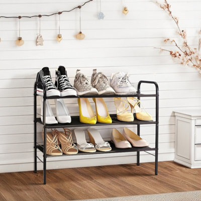 Thehotsale 3-Tier Carbon Steel Shoe Rack 53Cm H In Brown - image 1