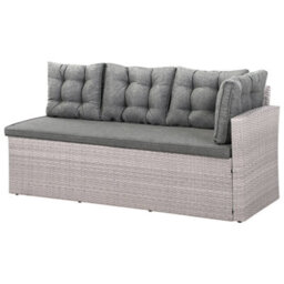 Beliani Garden Corner Sofa 8 Seater Viterbo Pe Rattan Grey - thumbnail 8