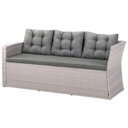 Beliani Garden Corner Sofa 8 Seater Viterbo Pe Rattan Grey - thumbnail 9