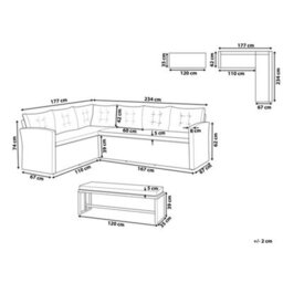Beliani Garden Corner Sofa 8 Seater Viterbo Pe Rattan Grey - thumbnail 3