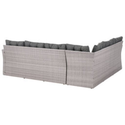 Beliani Garden Corner Sofa 8 Seater Viterbo Pe Rattan Grey - thumbnail 7