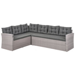 Beliani Garden Corner Sofa 8 Seater Viterbo Pe Rattan Grey - thumbnail 6