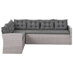 Beliani Garden Corner Sofa 8 Seater Viterbo Pe Rattan Grey - thumbnail 5