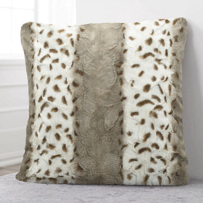 Velosso Faux Fur Finish Indoor Cushion, Zip Closure, Machine Washable - Multicolour