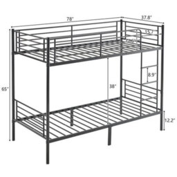 3Ft Single Bunk Bed Mental Frame Double Bunk Bed With Stair - thumbnail 2