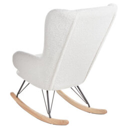 Wyld and Coco Luoma Off-White Boucle Rocking Chair With Black Metal Legs And High Back - thumbnail 4