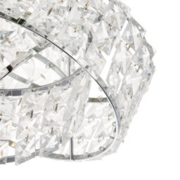 Happy Homewares Designer Chrome Plated Triple Ring Pendant Shade With Square Beads - thumbnail 3