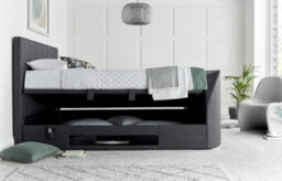 Europa Medburn Ottoman Storage Upholstered Tv Bed Frame Slate Grey Linen Fabric - thumbnail 2