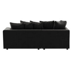 Furnishings For Less UK Brooklyn Plush Velvet 3 To 4 Seater L Shaped Corner Sofa Foam Black Left Hand Facing - thumbnail 3
